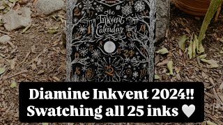 Diamine Inkvent 2024 • Black Edition 😎🖤 Spoiler Video Swatching all 25 inks [upl. by Ranjiv]