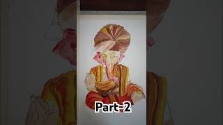 Watercolor painting of ganesha ji beginners watercolor painting art viralshorts [upl. by Metabel956]