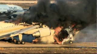 Tripoli airport aircraft burning on the tarmac [upl. by Havstad795]