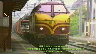 European Railways in the 1990s Bettembourg Station Luxembourg CFL on 14th May 1996 [upl. by Zetrom]