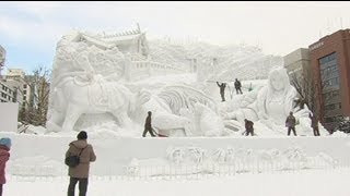 Sapporo Snow Festival showcases scuptures [upl. by Orvas]