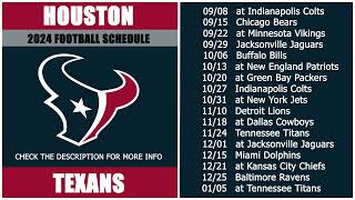 2024 Houston Texans Football Schedule [upl. by Nerehs571]