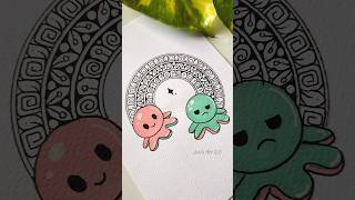 Mandala therapy 🐙😊🙁 art shorts shortsfeed cute mandala drawing painting [upl. by Ayahsey]