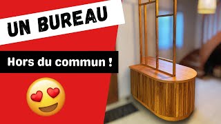 Bureau arrondi moderne et design en chêne avec claustra [upl. by Sato]