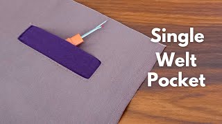 How to sew single welt pocket  Sewing tips and tricks for beginners [upl. by Fosque947]