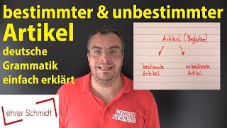 bestimmter Artikel amp unbestimmter Artikel  Deutsche Grammatik  Lehrerschmidt  einfach erklärt [upl. by Vaenfila621]