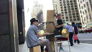 CANT HELP FALLING LOVE WITH YOU Covered by Funny Tombow on Broadway in New York Cityat May 26 [upl. by Bravar152]