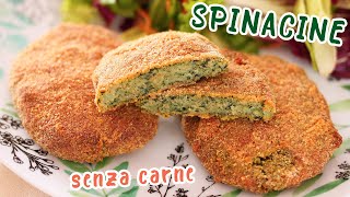 SPINACINE FATTE IN CASA Facilissime  veloci e Senza carne  Cotolette di Spinaci e Patate [upl. by Yeldud959]