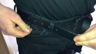 How to put on a normal belt wearing a common leather belt DIY [upl. by Wichman]