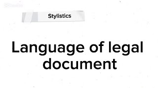 Language of legal documents Stylistics In Hindi Urdu [upl. by Thomson72]