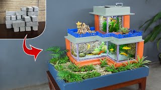 Build a 2 storey garden villa fish tank  Unique and Beautiful [upl. by Denis]