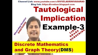 Tautological Implication  Tautological Implication in Discrete Mathematics  DMS  MFCS  DMGT [upl. by Bouzoun334]