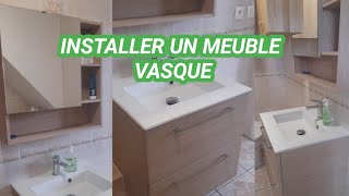 Comment installer un meuble vasque et haut salle de bain bricoben [upl. by Leelahk]