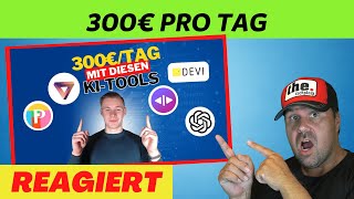 Geldmaschine KI Wie du 300€ pro Tag mit diesen KITools verdienst  Michael reagiert auf [upl. by Enelyak887]