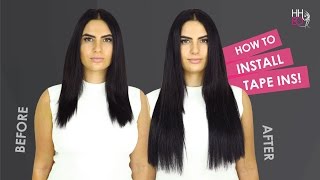 How To Apply Tape Hair Extensions  Human Hair Extensions Online [upl. by Sev]