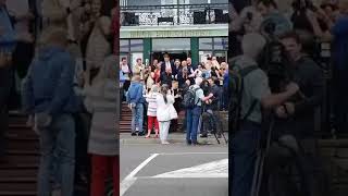 Protestor throws milkshake at Farage [upl. by Nadnal812]