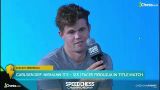 1AM INTERVIEW MAGNUS CARLSEN what he said about HANS scc2024 [upl. by Uohk]