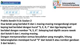 Praktis Kendiri 93c No 2  Matematik Tingkatan 4 Bab 9  Kebarangkalian peristiwa bergabung  Maths [upl. by Zahara742]