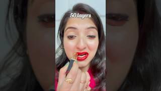 100 layers Challengeviral makeupshorts trending lipstick 100layerschallenge beauty [upl. by Asilanom]