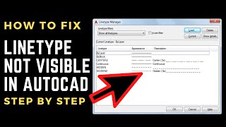 How to fix Linetype not visible In AutoCADStep BY Step [upl. by Amehsyt]