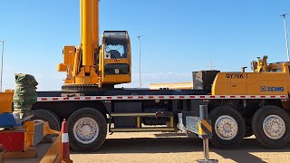 Portable cabin loading with Crane XCMG 70 tons At Noem project neom saudiarabia [upl. by Alaik413]