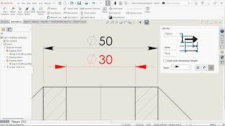 Change Arrow Style and Size in SolidWorks Drafting [upl. by Lachance]