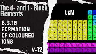 12th std  d and f block  Formation of Coloured Ions  ncerttamil [upl. by Gautious]