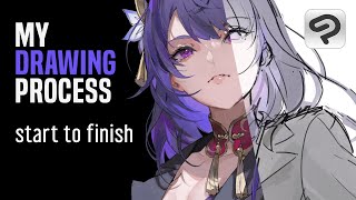 How to draw Anime ✦ Character Illustration Process in Clip Studio Paint Tutorial [upl. by Haile875]