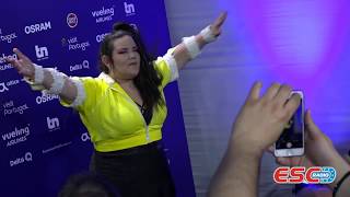 Eurovision 2018  Netta Israel 2018 performs acoustic version of Toy at Lisbon Press Center [upl. by Annahsal831]