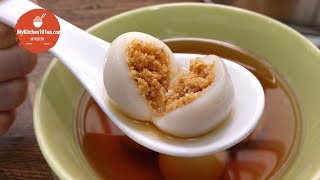 How to Make Chinese Peanut Glutinous Rice Ball Tang Yuan  MyKitchen101en [upl. by Yedrahs]