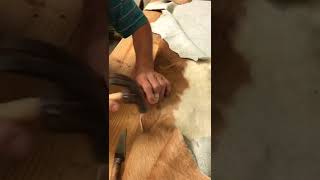 patching a cowhide rug [upl. by Burlie]