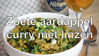 Zoete aardappel curry met linzen recept [upl. by Iiette]