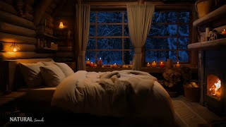 Soothing Snow Shower in a Cozy Bedroom ✨ Piano Music 🎹 Crackling Fireplace 🔥 Nature Sounds [upl. by Letney626]