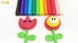 Plasticine Modelling Clay Super Mario Flowers Fun and Creative for Children [upl. by Aiekal]