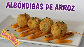 ALBÓNDIGAS DE ARROZ Recetas Veganas  Veganamente [upl. by Nylodnew564]