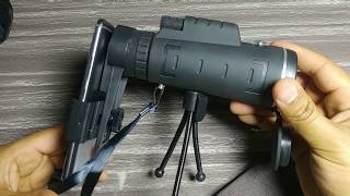 GAMEIT 40X60 HD Mini Telescópio Monocular com Tripé Review PT Brasileiro GearBestcom [upl. by Susy232]