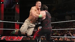 John Cena vs Kane Raw June 2 2014 [upl. by Adlitam213]