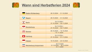 Wann sind Herbstferien 2024 [upl. by Rizzi15]