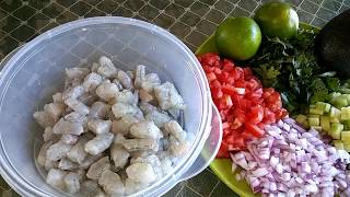 CEVICHE DE CAMARON COCIDO BIEN PERRON [upl. by Ccasi]