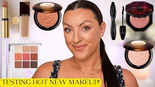 FULL FACE OF TESTING NEW MAKEUP  Lisa Eldridge Fenty Lancome amp MORE [upl. by Ellennej]