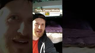 Tesla CAMP MODE  Sleeping in a Model 3 shorts [upl. by Gristede821]