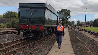 here is green hunslet dl26 moving 4079 pendennis castle to hook up to another steam locomotive [upl. by Tekcirc582]