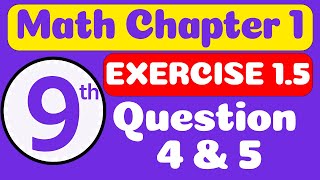 Class 9th Math Chapter 1  Exercise 15 Q 45  9th Class Math Chapter 1  Exercise 15 [upl. by Ariahaj332]