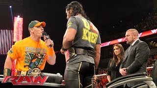 John Cena vs Seth Rollins Contract Signing Raw Aug 17 2015 [upl. by Rahmann]