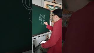 How To Draw A Flowerslearn intangible cultura heritage art thangkaflowers [upl. by Andree]