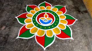 Diwali big rangoli designsDeepavali special kolam diwali beautiful rangoliSuper Amazingrangoli [upl. by Zeph]