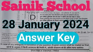 Sainik school class 6 paper 2024  Sainik School class 6 answer key [upl. by Lleznov]