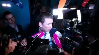 Austrian electionWhizzkid Sebastian Kurz arrives for TV debate [upl. by Snah428]