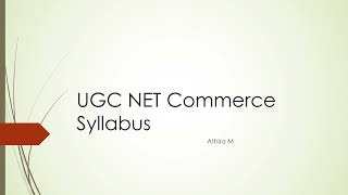 UGC NET Commerce Syllabus Banking amp Financial institutions [upl. by Merritt10]