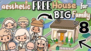 Aesthetic FREE HOUSE for BIG FAMILY of 8☁️Toca Boca House Ideas✨ House Design TocaLifeWorld [upl. by Elson]